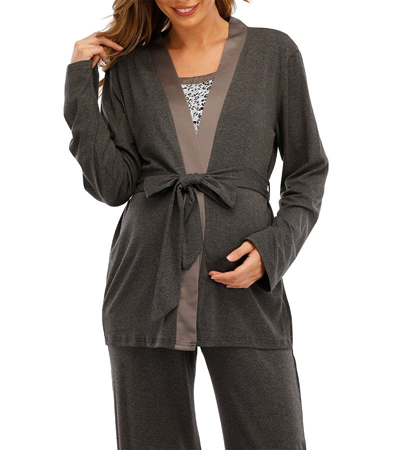 Nursing Pajama Set with Robe Comfortable 3 Piece Set – SaviMoms