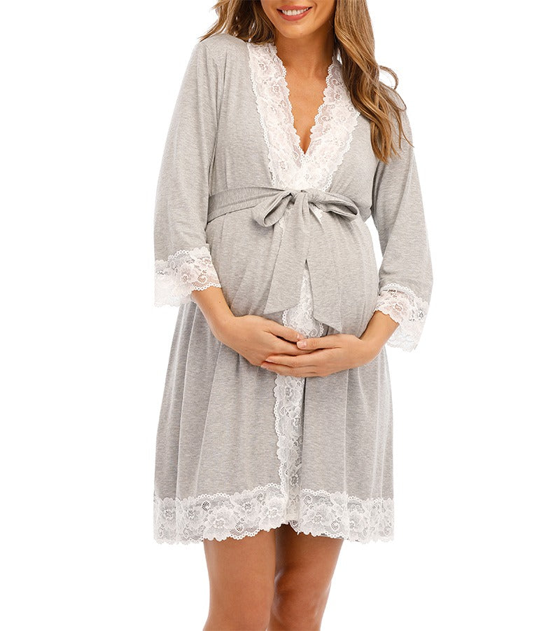 Beautiful Two Piece Maternity Set/Dress with robe – SaviMoms