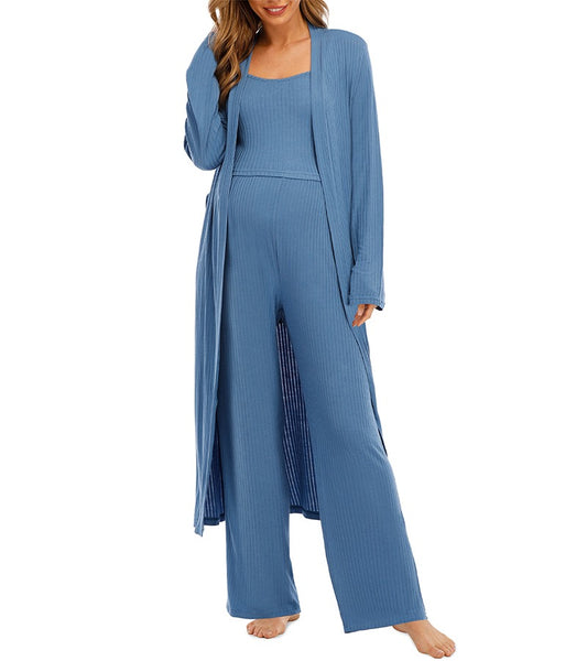 Maternity Pajama Set with Robe Beautiful Sleepwear